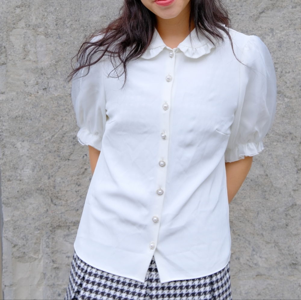 Vina of the Valley 2 Ribbon Puff Sleeve Blouse